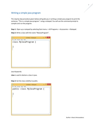 How to write a simple java program in 10 steps | PDF