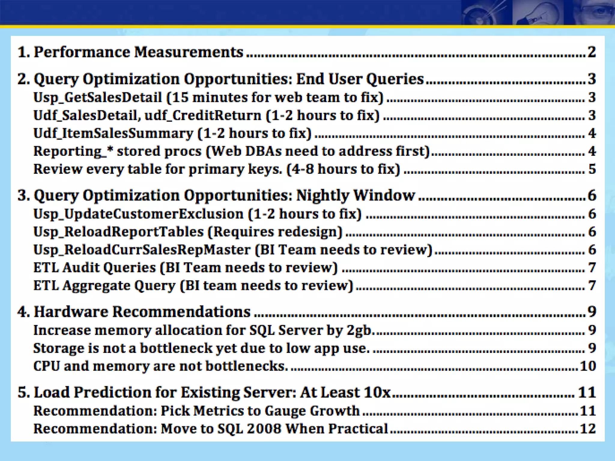 How To Write A SQL Server Performance Review
