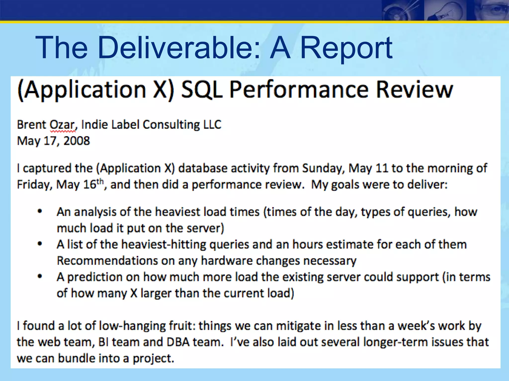 How To Write A SQL Server Performance Review