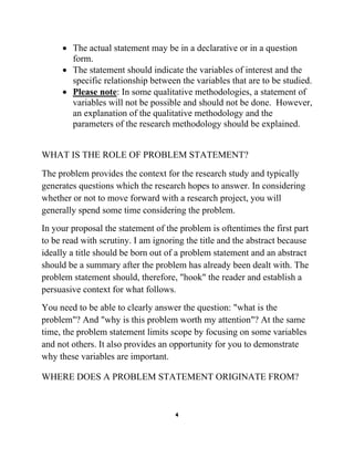 How to write a statement of the problem. | PDF