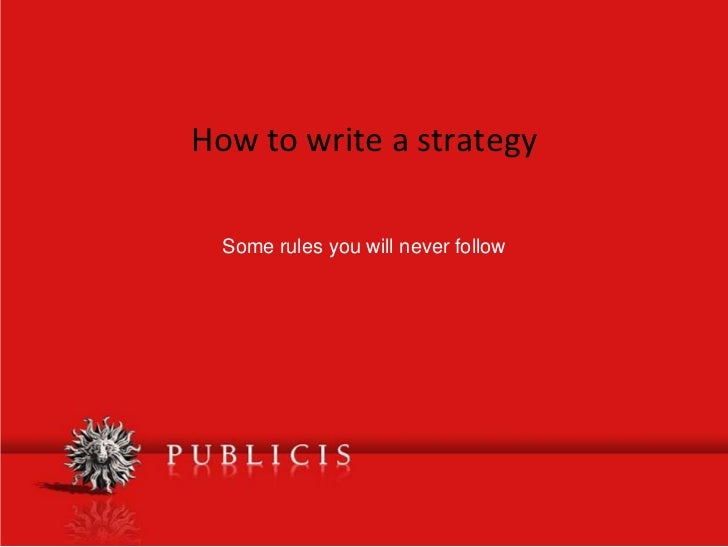 How to write a strategy