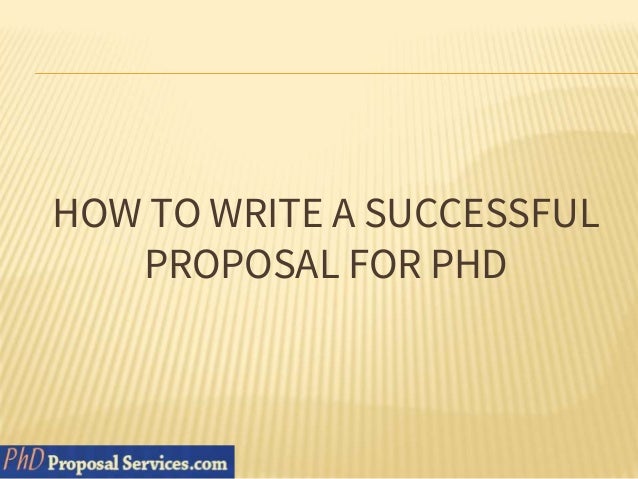 How to write proposal for phd