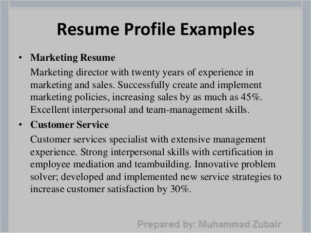 how to write a successful resume by muhammad zubair what to write for profile on resumes
