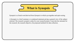 Synopsis Reference Writing a Research Synopsis: Step-by-Step Guide for B.Ed, M.Ed, PhD ...