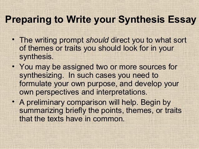 How to write a sythesis