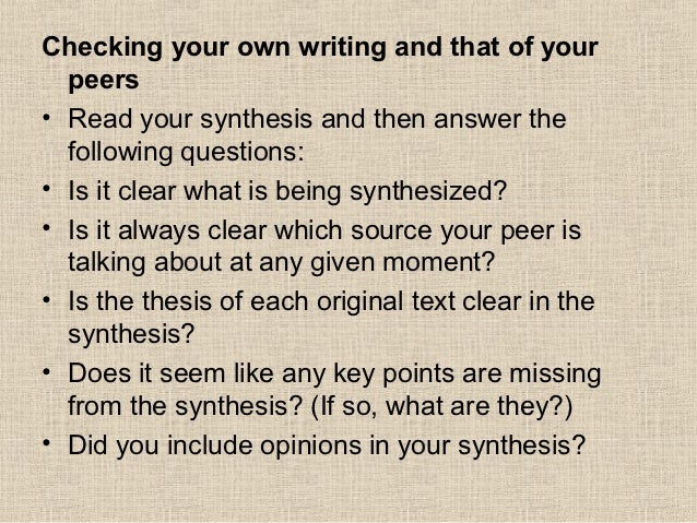 How to start a synthesis essay