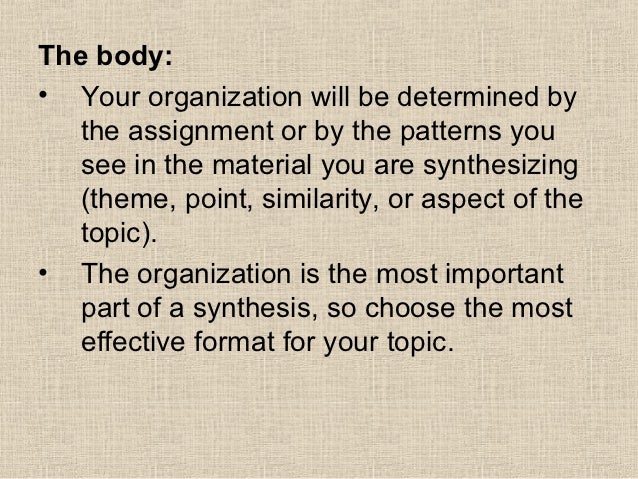 How to start a synthesis essay