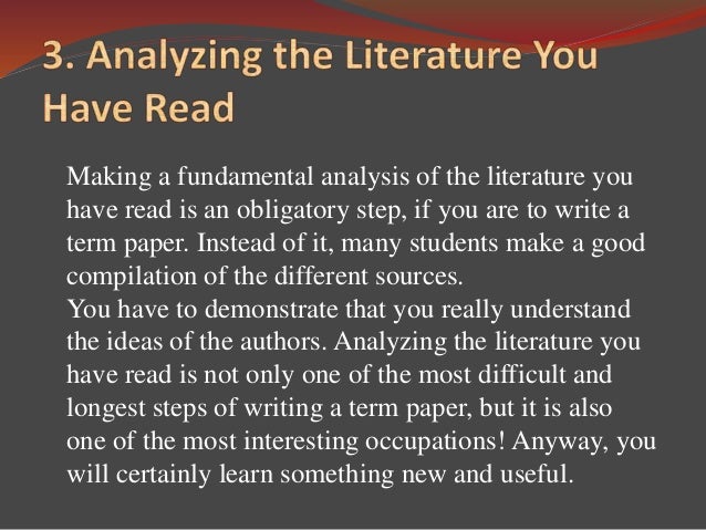 Writing a term paper
