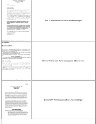 How To Write A Term Paper Introduction | PDF