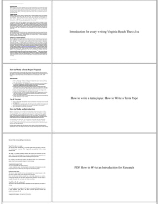 Term Paper Introduction Format How To Write A Term Paper Introduction | PDF