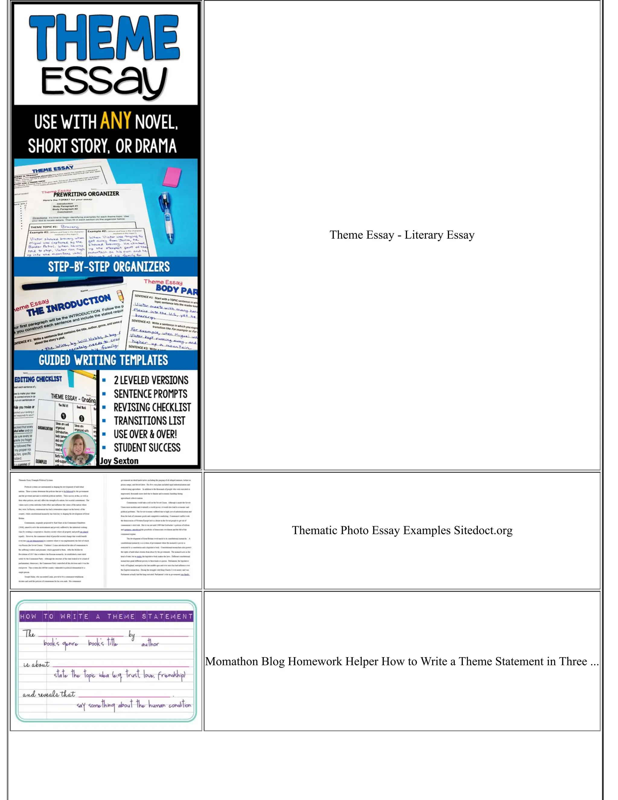 Theme Essay - Literary Essay
Thematic Photo Essay Examples Sitedoct.org
Momathon Blog Homework Helper How to Write a Theme Statement in Three ...
 