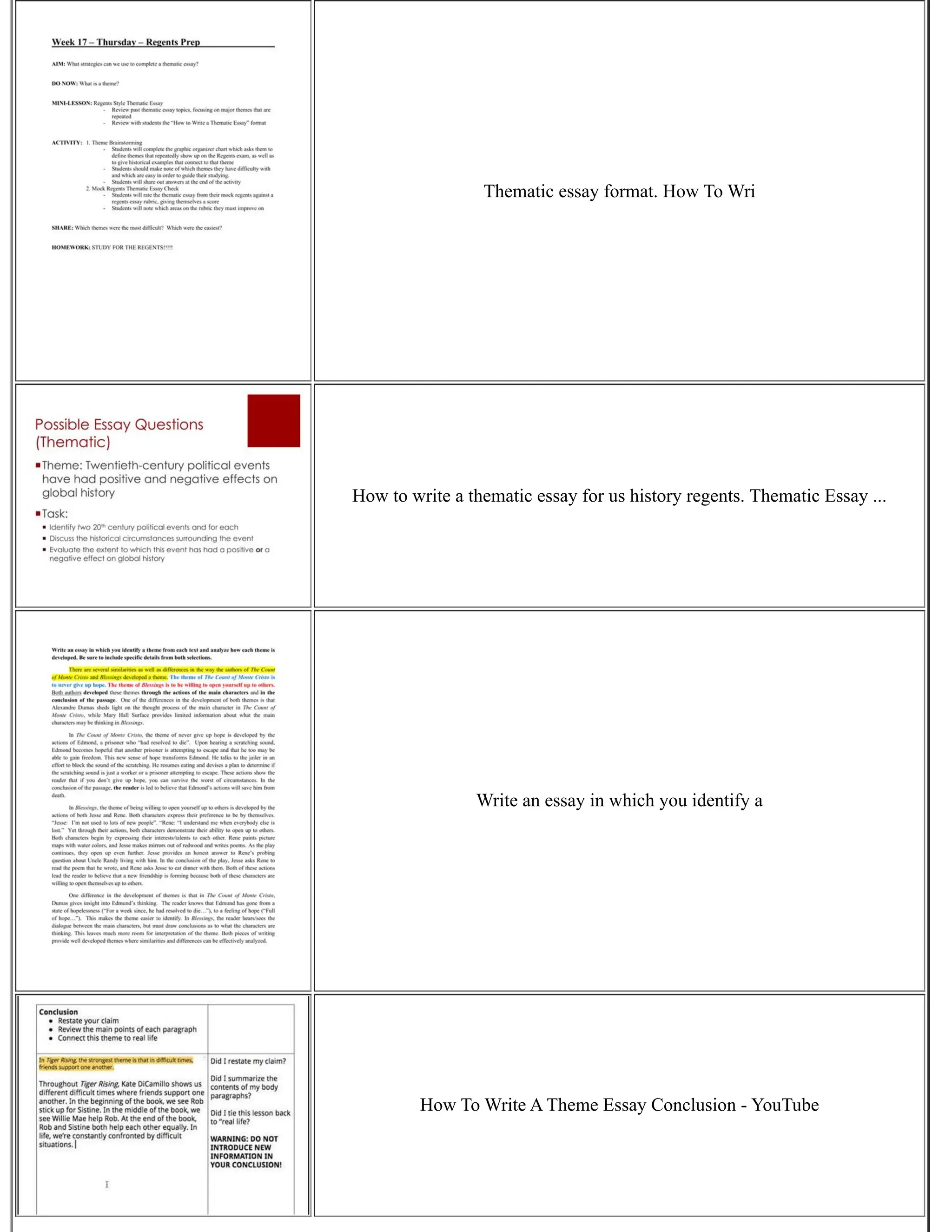 Thematic essay format. How To Wri
How to write a thematic essay for us history regents. Thematic Essay ...
Write an essay in which you identify a
How To Write A Theme Essay Conclusion - YouTube
 