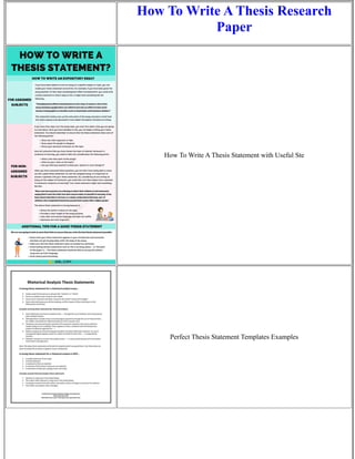 How To Write A Thesis Research Paper | PDF