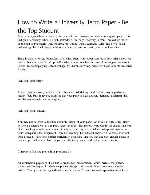 university term papers