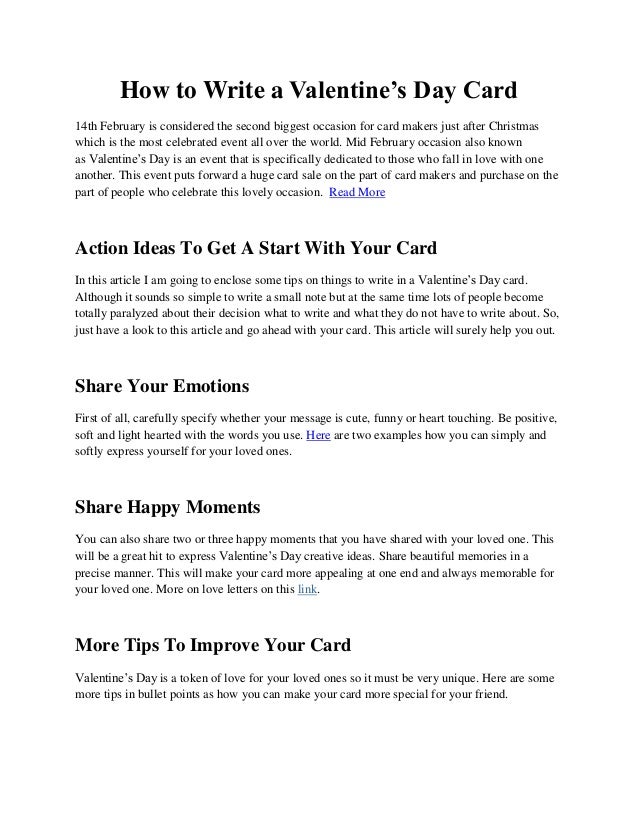 how to write a valentines day card valentines day card examples