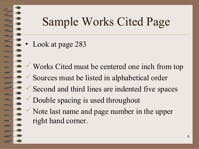 how to write a works cited work cited oage