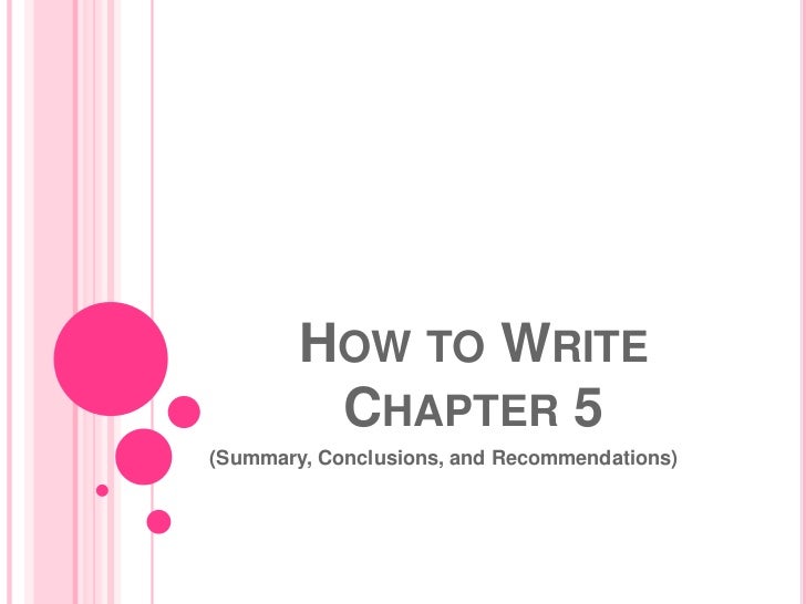 how to write chapter 5 of thesis