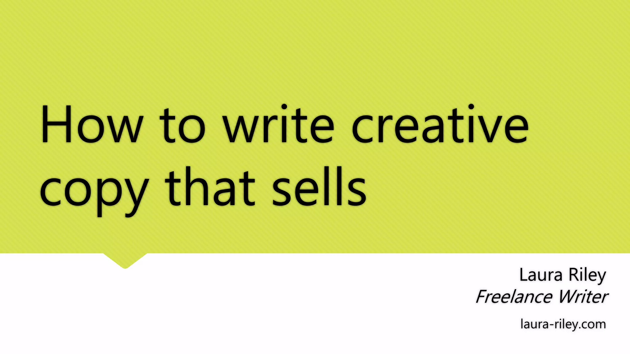 How to write creative copy that sells | PPT
