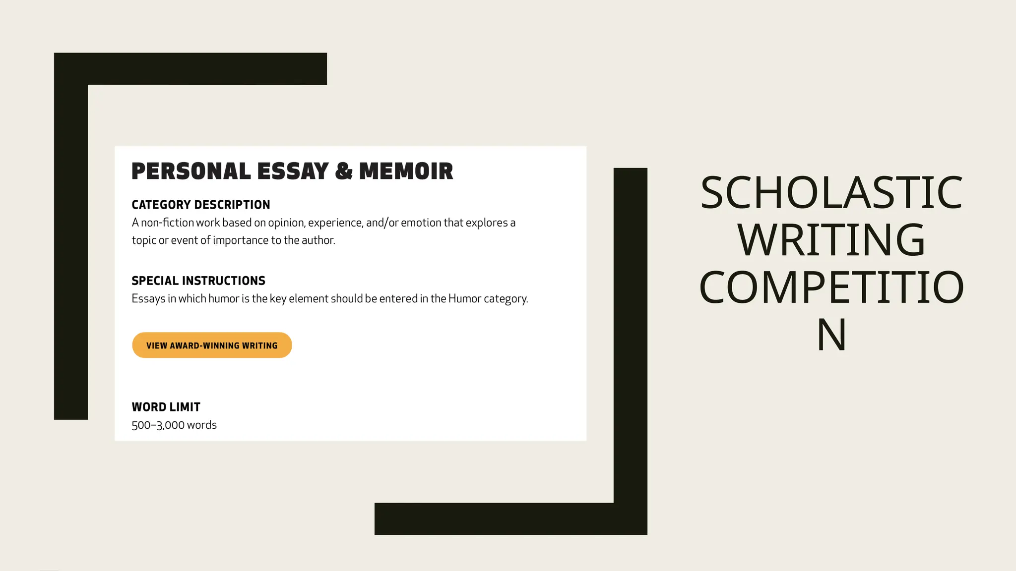 SCHOLASTIC
WRITING
COMPETITIO
N
 