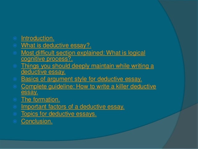 Deductive essay topics