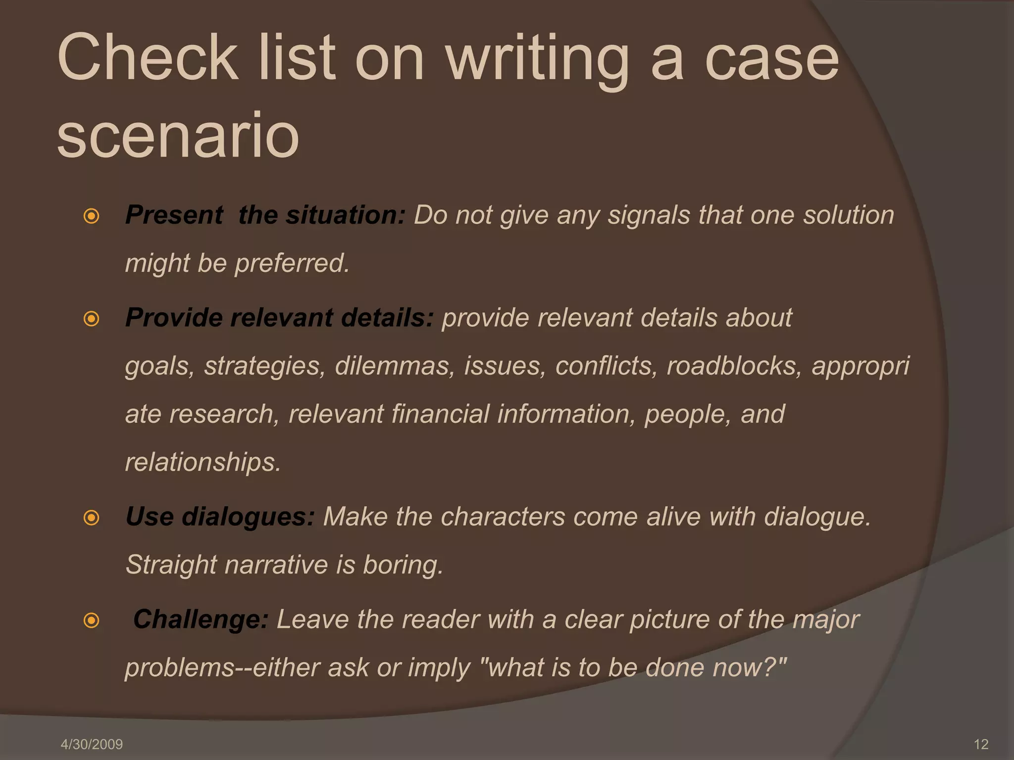 How To Write Effective Case Scenarios