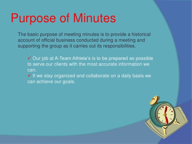 how to write business minutes