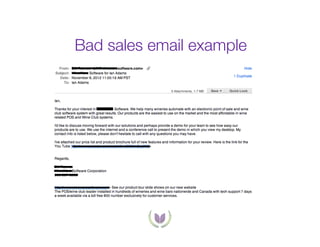 Bad sales email example

 