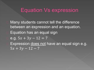 How to write equations &expressions | PPTX