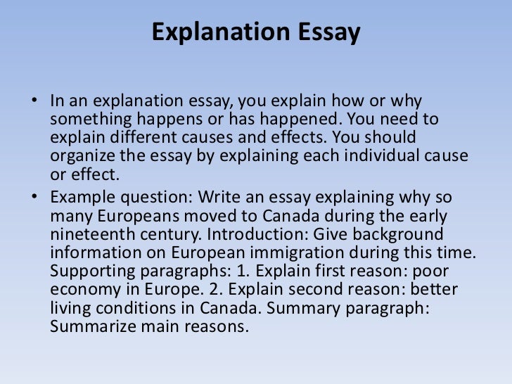 writing explanation essay