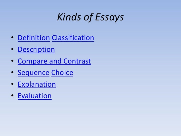 define essay and its types