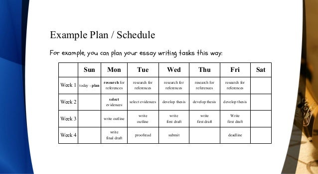 essay schedule