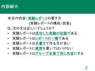 実験レポートの書き方 実験レポートの書き方