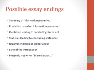 exposition conclusion example