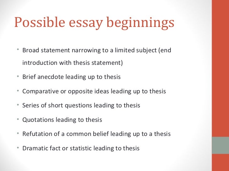 For example, a comparative essay using the block method on the French and Russian revolutions would address the French Revolution in the first half of the essay and the Russian Revolution in the second half.If you choose the block method, however, do not simply append two disconnected essays to an introductory thesis.