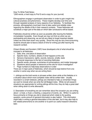 How to write_field_notes | PDF