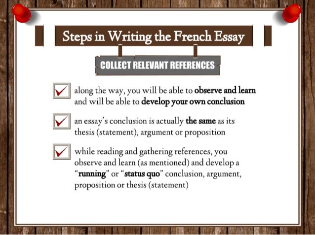 Writing an essay in french