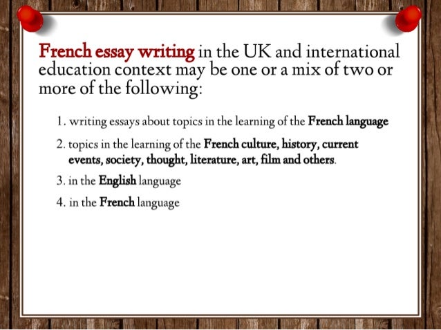 French essay writing
