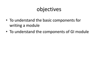 How to write GI module | PPT