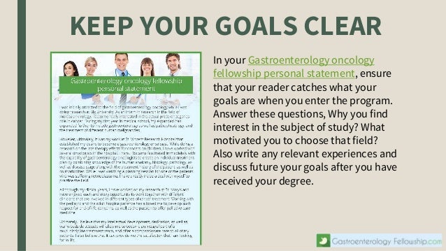 Gastroenterology fellowship personal statement samples picture