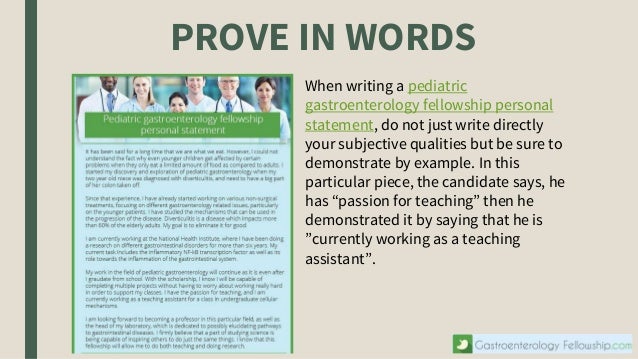 gastroenterology fellowship personal statement writing