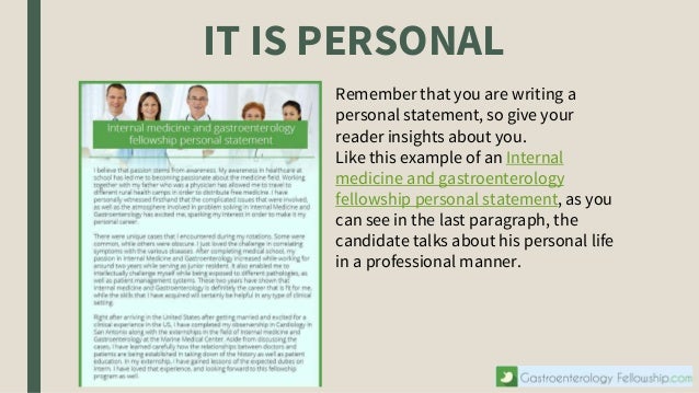 gastroenterology fellowship personal statement writing