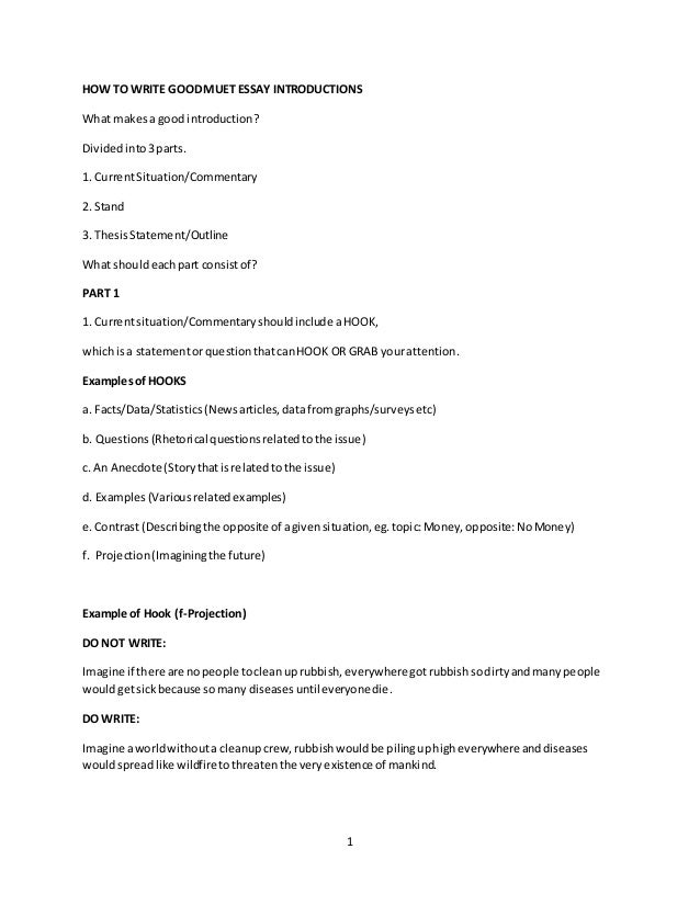 how to write good muet essay introductions example of a good essay introduction