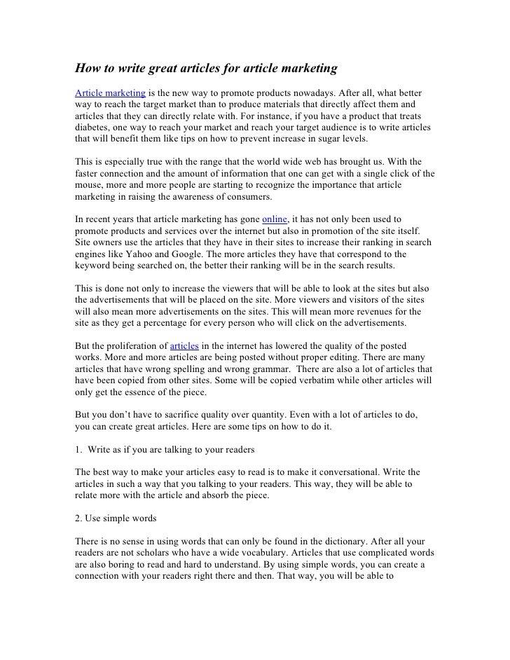 how to write a proper article