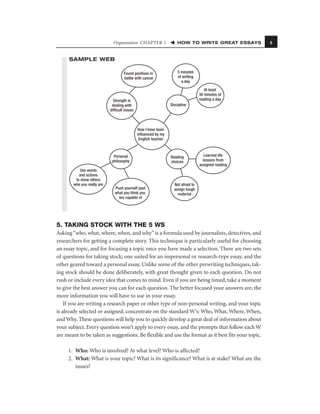 Organization CHAPTER 1                    HOW TO WRITE GREAT ESSAYS   9



     SAMPLE PYRAMID CHART

     Here is an exam...