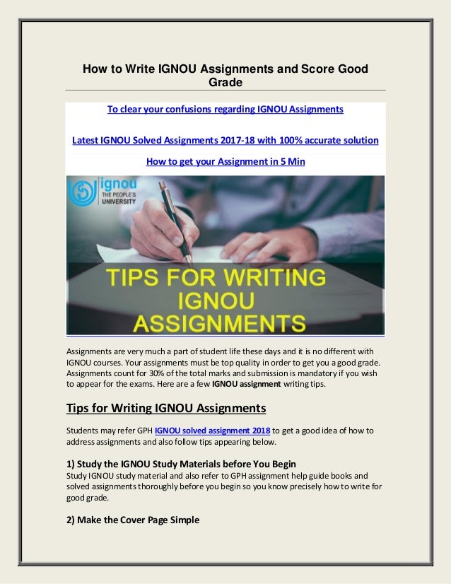 How to write ignou assignments and score a good grade (1)