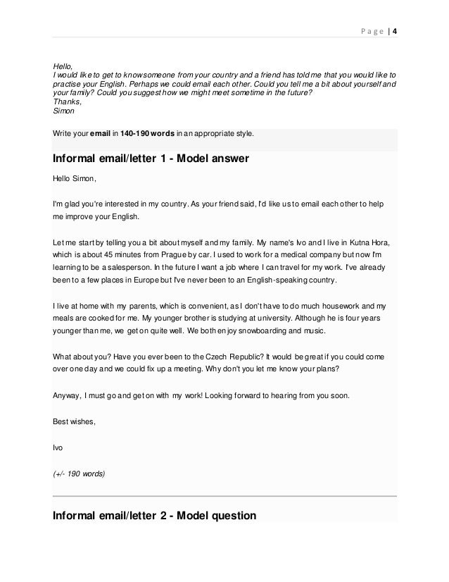 how to write informal letters or emails letter to my younger brother