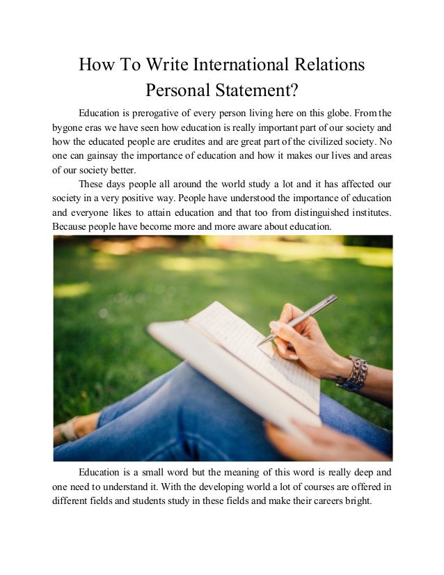 international marketing personal statement
