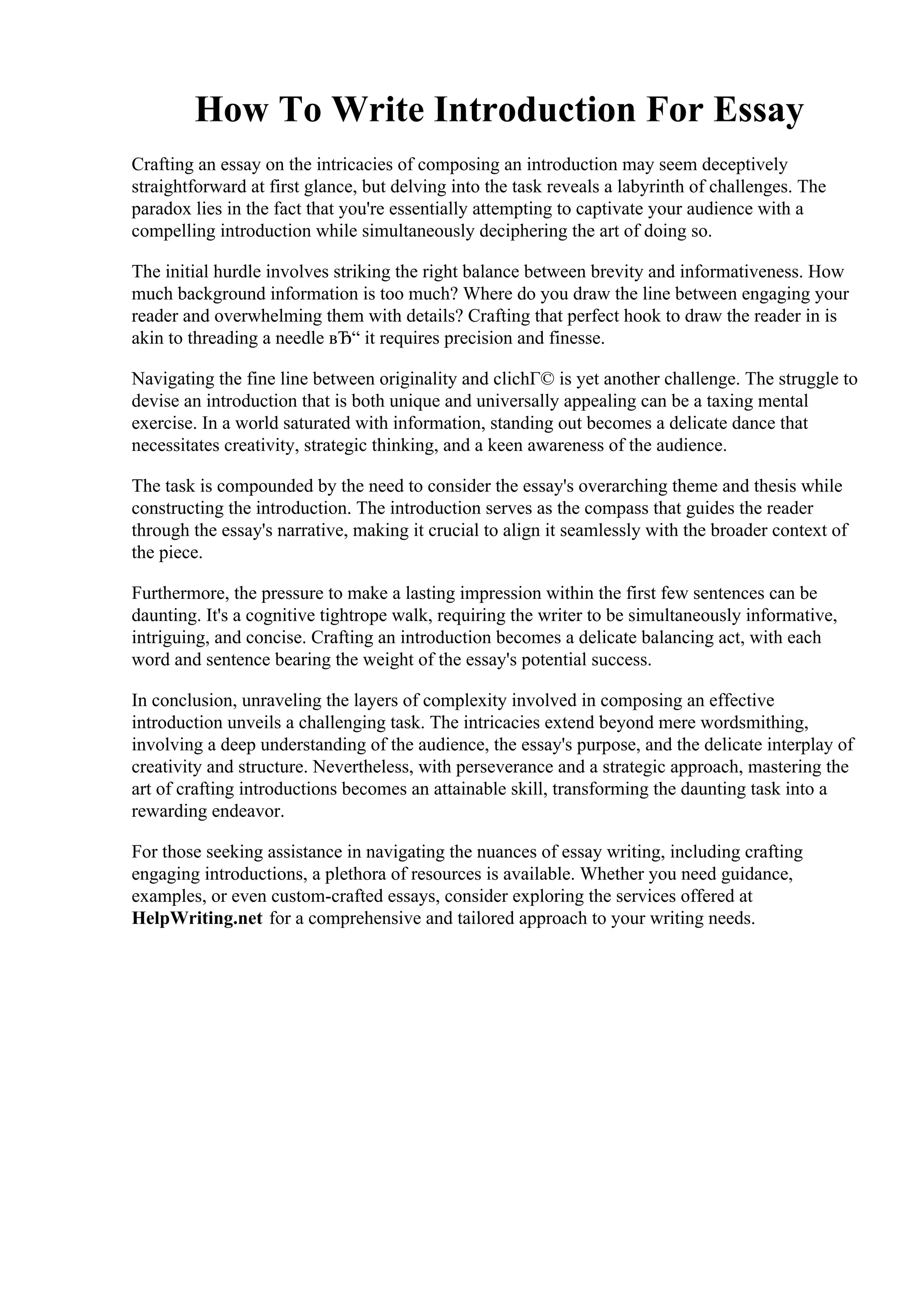 How To Write Introduction For Essay.pdf