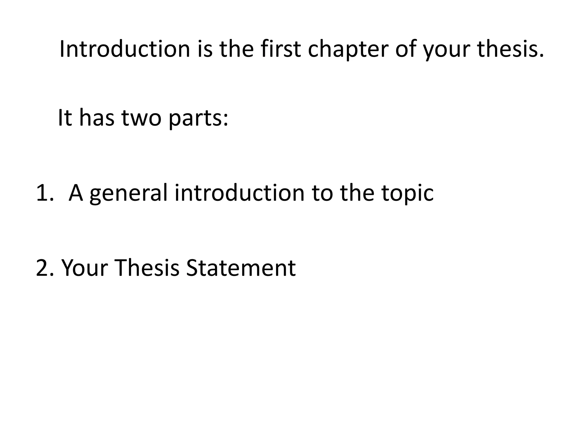 How to write introduction of thesis ppt