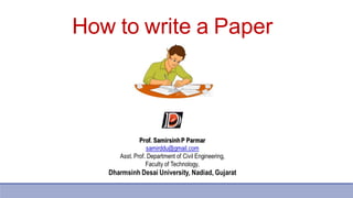 How to write a Paper
 